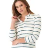 Aanya Caribbean Stripe Feather Rib Polo