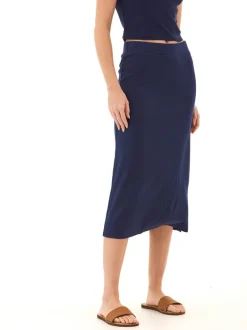 Adella Smocked Jersey Midi Skirt