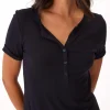 Akia Feather Rib Henley Tee