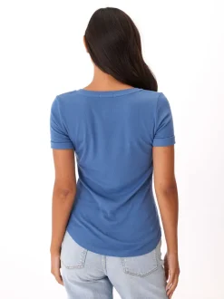 Akia Feather Rib Henley Tee