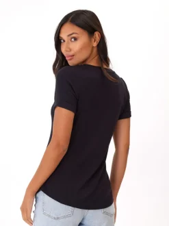 Akia Feather Rib Henley Tee