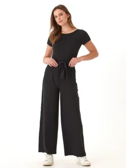 Amaya Luxe Jersey Boatneck Short Sleeve Jumpsuit