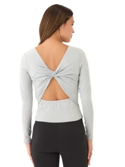 Audra Luxe Jersey 2-Way Long Sleeve Twist Top