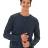 Austin Triblend 2 Button Long Sleeve Henley
