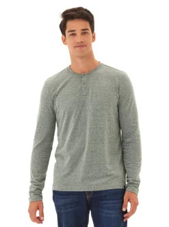 Austin Triblend 2 Button Long Sleeve Henley
