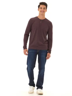 Austin Triblend 2 Button Long Sleeve Henley