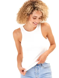 Bailey Feather Rib High Neck Tank