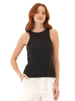 Bailey Feather Rib High Neck Tank