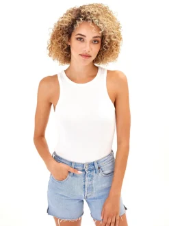 Bailey Feather Rib High Neck Tank