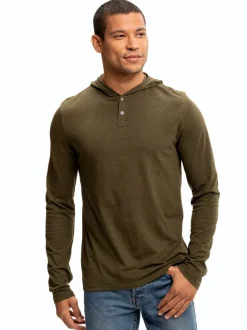 Baseline Long Sleeve Triblend Henley Hoodie
