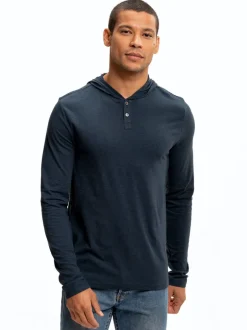 Baseline Long Sleeve Triblend Henley Hoodie