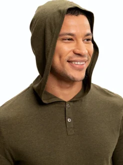 Baseline Long Sleeve Triblend Henley Hoodie