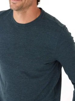Black Fleck Triblend Long Sleeve Crew