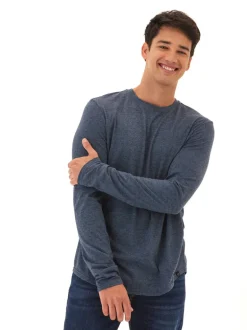 Black Fleck Triblend Long Sleeve Crew