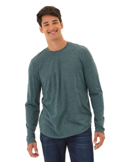 Black Fleck Triblend Long Sleeve Crew