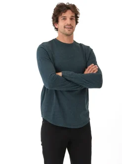 Black Fleck Triblend Long Sleeve Crew