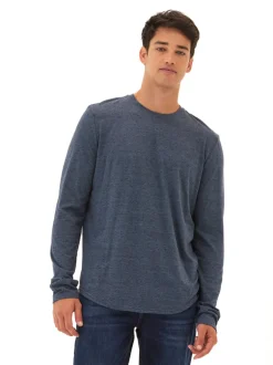 Black Fleck Triblend Long Sleeve Crew
