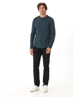 Black Fleck Triblend Long Sleeve Crew