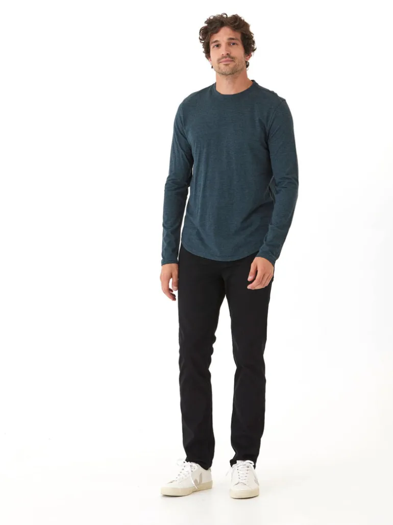 Black Fleck Triblend Long Sleeve Crew