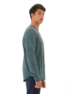 Black Fleck Triblend Long Sleeve Crew