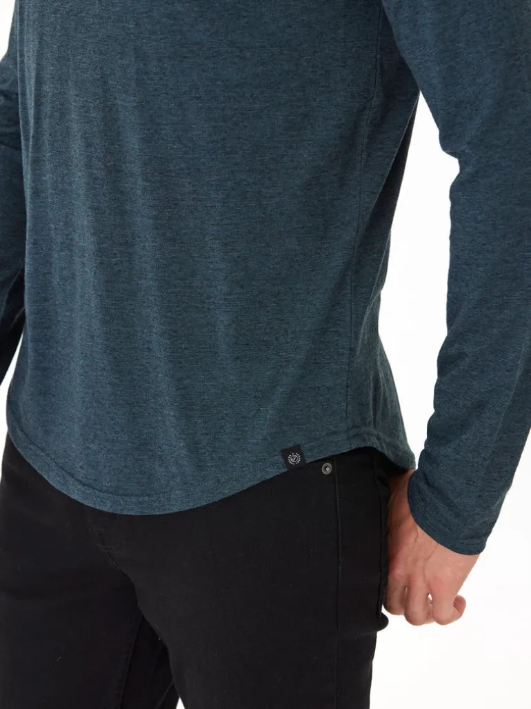 Black Fleck Triblend Long Sleeve Crew