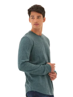 Black Fleck Triblend Long Sleeve Crew
