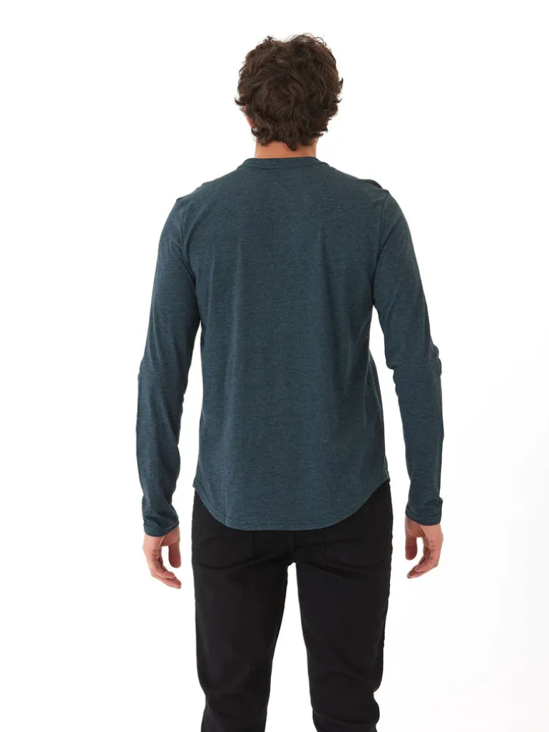 Black Fleck Triblend Long Sleeve Crew