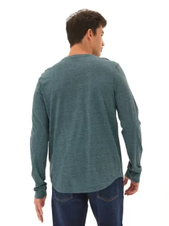 Black Fleck Triblend Long Sleeve Crew