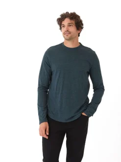 Black Fleck Triblend Long Sleeve Crew