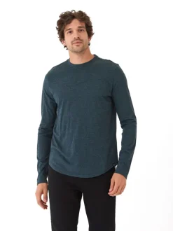 Black Fleck Triblend Long Sleeve Crew