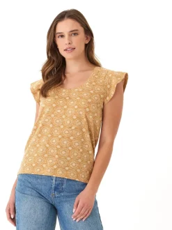 Blanche Medallion Print Linen Jersey Tee