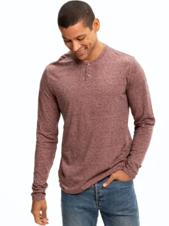 Braeden Black Fleck Long Sleeve Triblend Henley