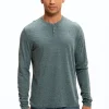Braeden Black Fleck Long Sleeve Triblend Henley