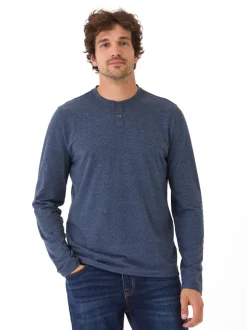 Braeden Black Fleck Long Sleeve Triblend Henley