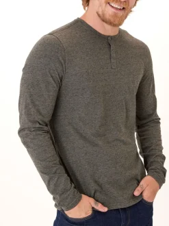 Braeden Black Fleck Long Sleeve Triblend Henley