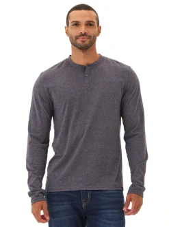 Braeden Black Fleck Long Sleeve Triblend Henley