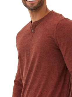 Braeden Black Fleck Long Sleeve Triblend Henley