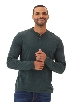 Braeden Black Fleck Long Sleeve Triblend Henley