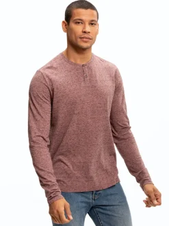 Braeden Black Fleck Long Sleeve Triblend Henley