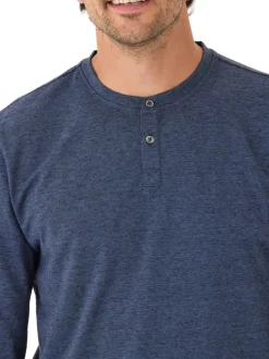 Braeden Black Fleck Long Sleeve Triblend Henley