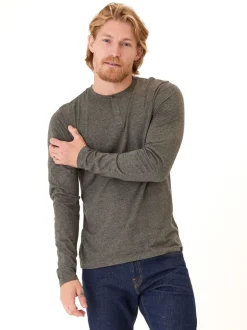 Braeden Black Fleck Long Sleeve Triblend Henley
