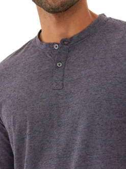 Braeden Black Fleck Long Sleeve Triblend Henley
