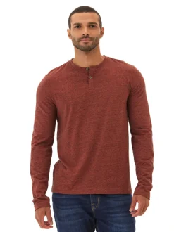 Braeden Black Fleck Long Sleeve Triblend Henley