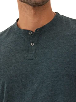Braeden Black Fleck Long Sleeve Triblend Henley