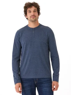Braeden Black Fleck Long Sleeve Triblend Henley