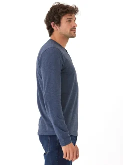 Braeden Black Fleck Long Sleeve Triblend Henley