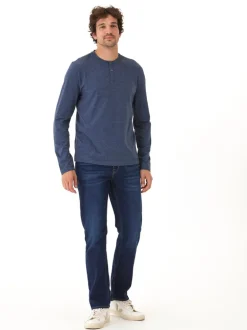 Braeden Black Fleck Long Sleeve Triblend Henley