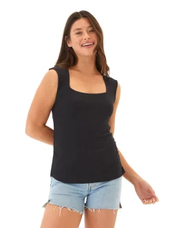 Brynlee Feather Rib Ruched Top
