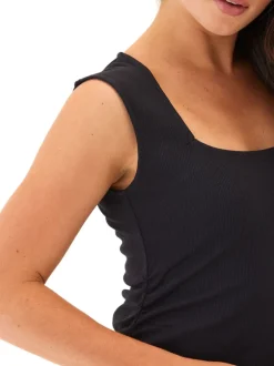 Brynlee Feather Rib Ruched Top