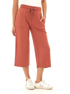 Carrie Feather Fleece Wide Leg Crop Pant 22"